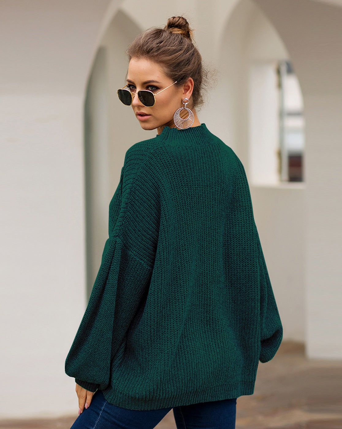 Haven Bell Sleeve Sweater - Hunter Green