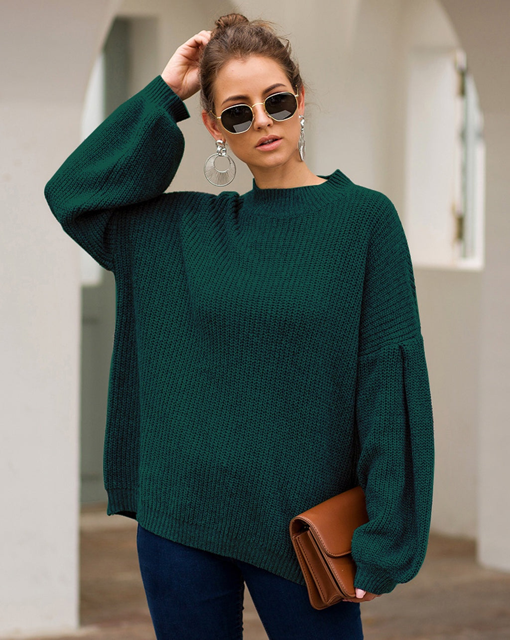 Haven Bell Sleeve Sweater - Hunter Green