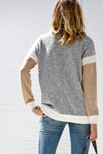 Hey Suga Color Block Top - Heather Grey